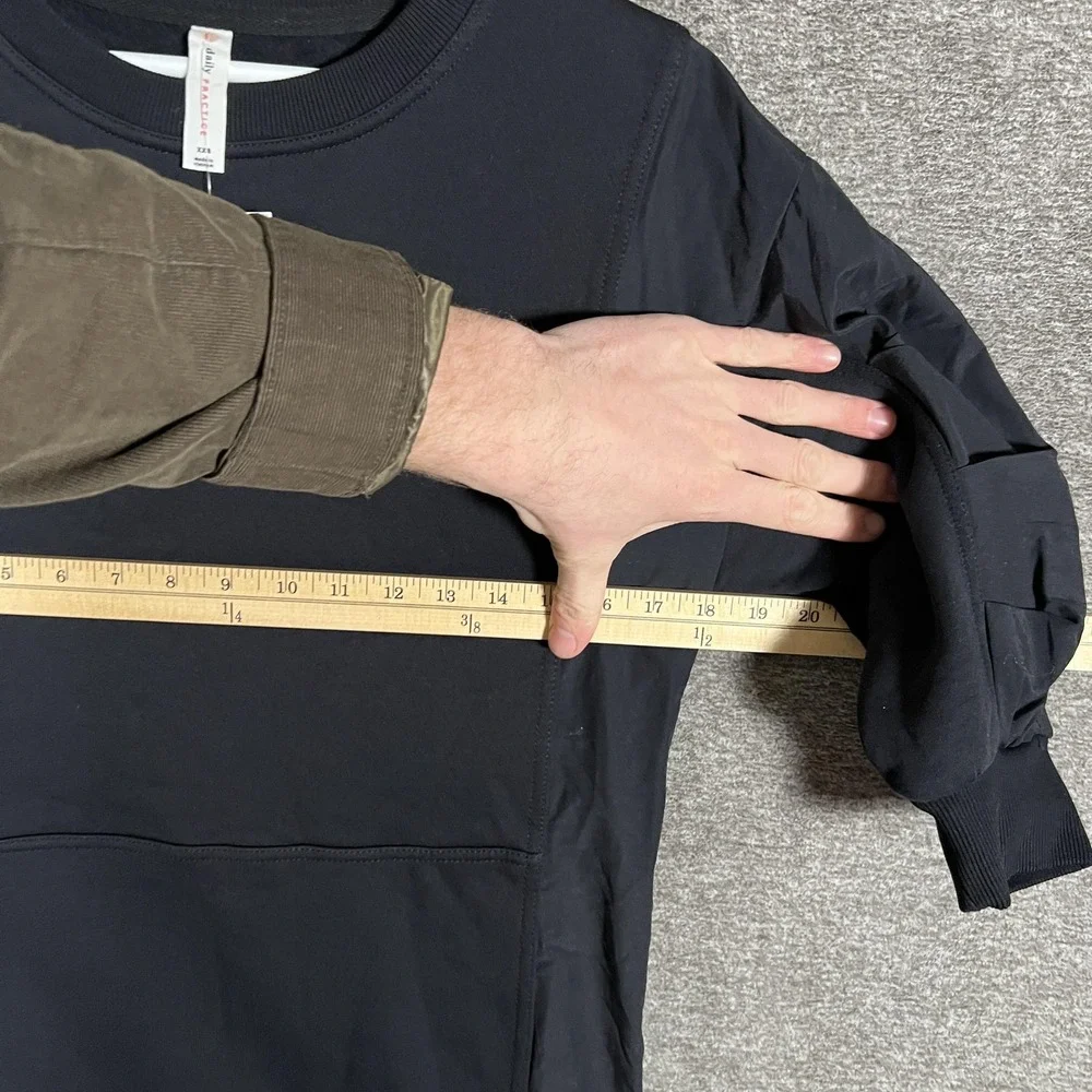 Daily Practice Sweater Dress‎ Womens 2XS Black Puff Sleeve Knit Short Casual